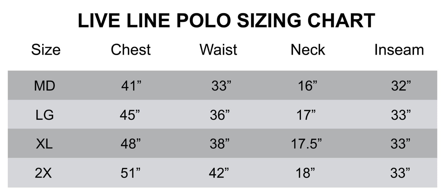 Polo size chart