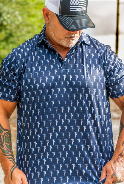 Navy Live Line "Bolt Lineman" Polo